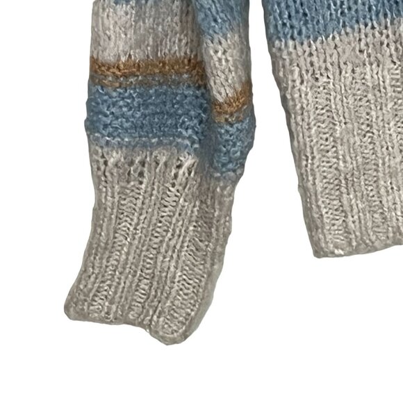 American Eagle Chunky Knit Striped Crewneck Sweater Womens Small Cozy - Picture 7 of 9